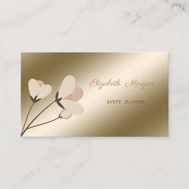 Elegant Beruflich stilvoll modern und floral Visitenkarte (Vorderseite)