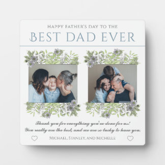 Elegant Best Dad Ever Father's Day Photo Collage Fotoplatte