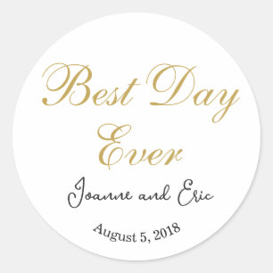 ELEGANT BEST DAY JE GASTGESCHENK HOCHZEIT STICKERS