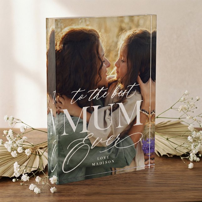 Elegant Best Mum Ever Collage Mothers Day keepsake Fotoblock (Elegant Best Mum Ever Collage Mothers Day keepsake Photo Block)