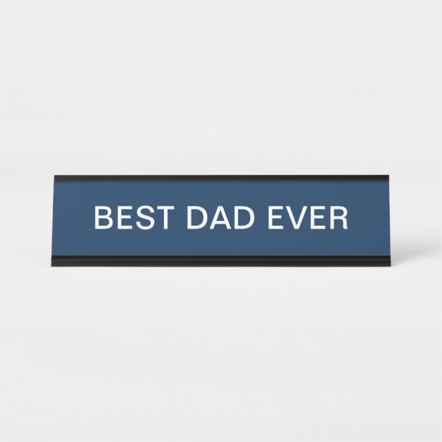Elegant Best Vater Ever Navy Blue Schreibtischnamensplakette (Vorderseite )