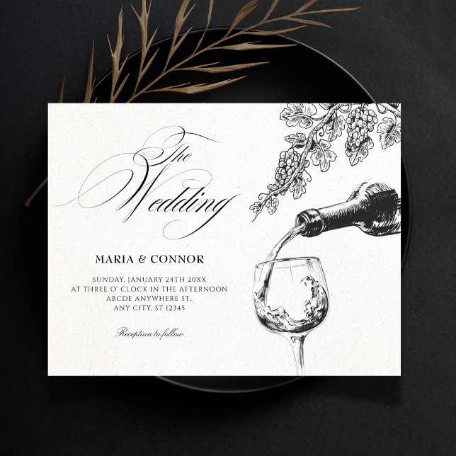 Elegant beverage wine wedding  einladung (Von Creator hochgeladen)