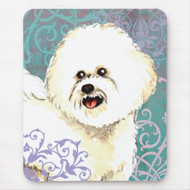 Elegant Bichon Frise Mousepad (Vorne)
