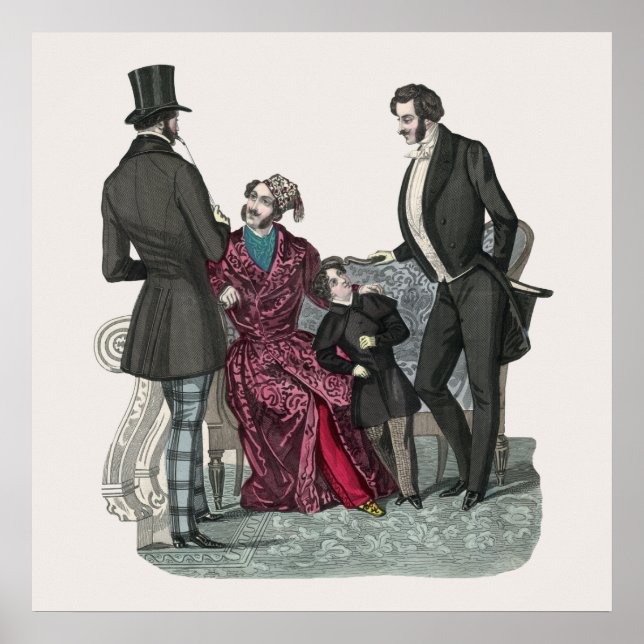 Elegant Biedermeier Gentlemen Poster (Vorne)