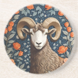 Elegant Big Horn Sheep William Morris Inspiriert Getränkeuntersetzer