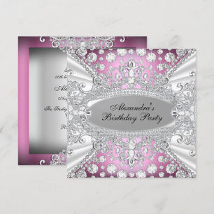 Élégant bijou en diamant rose Invitation de fête d