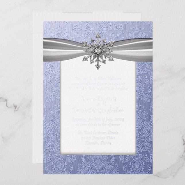 Élégant bijoux Mariage Foil Invitation (Enveloppe)