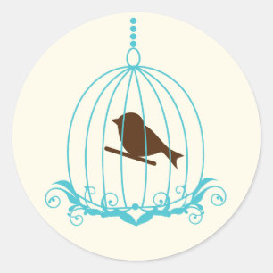 Elegant Birdcage Runder Aufkleber