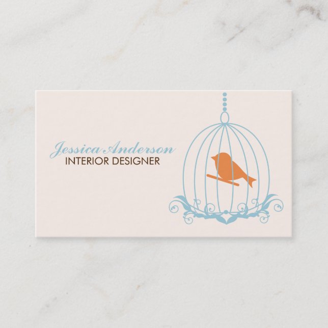 Elegant Birdcage Visitenkarte (Vorderseite)