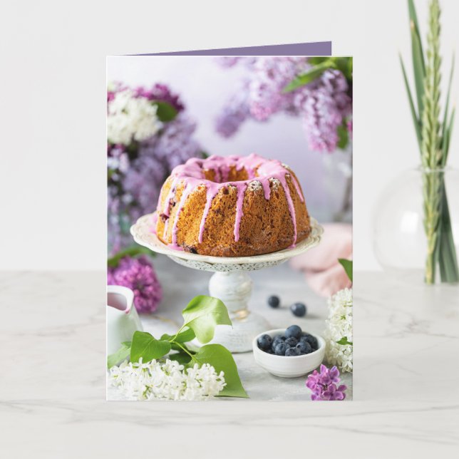 Elegant Birthday Cake Karte (Vorderseite)