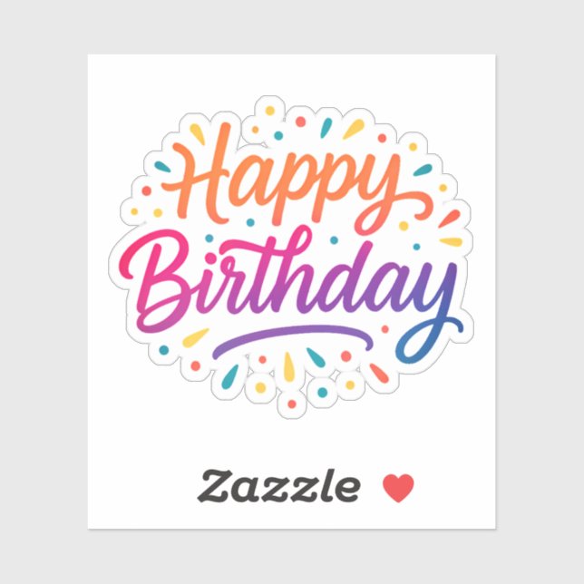 Elegant Birthday Calligraphy Design Aufkleber (Blatt)