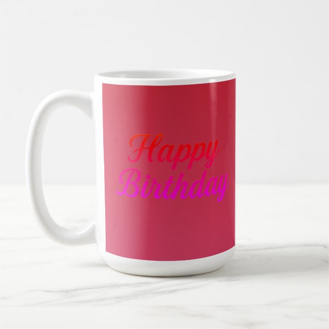 Elegant Birthday Calligraphy Design Kaffeetasse (Links)