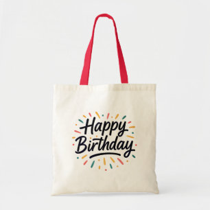 Elegant Birthday Calligraphy Design Tragetasche