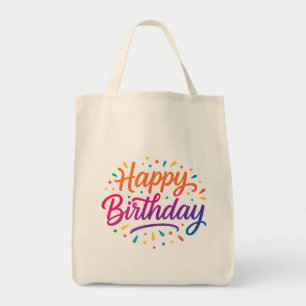 Elegant Birthday Calligraphy Design Tragetasche