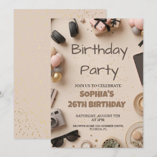 Elegant Birthday Party for Adults Einladung