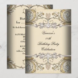 Elegant Birthday Party Sepia Coffee Gold Einladung