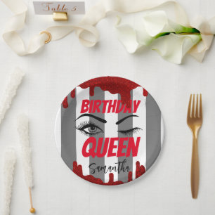 Elegant Birthday Queen 18. 21. 40. 50. Pappteller