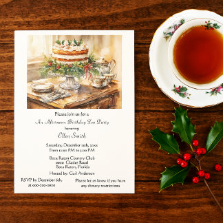 Elegant  Birthday Tea Party  Invitation Einladung