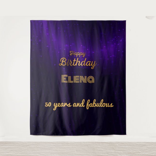 Elegant Birthday  Wandteppich (Vorderseite)