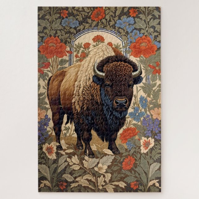Elegant Bison William Morris Inspiriert (Vertikal)
