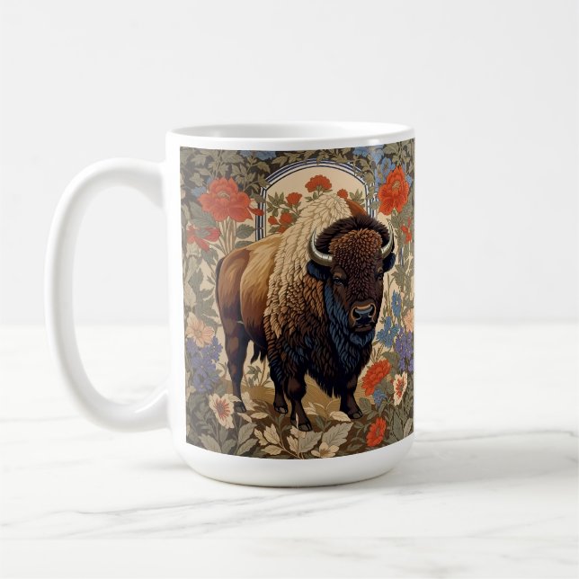 Elegant Bison William Morris Inspiriert Kaffeetasse (Links)