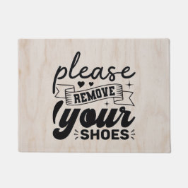 Elegant Bitte Schuhe Entfernen Holzstruktur Fußmatte
