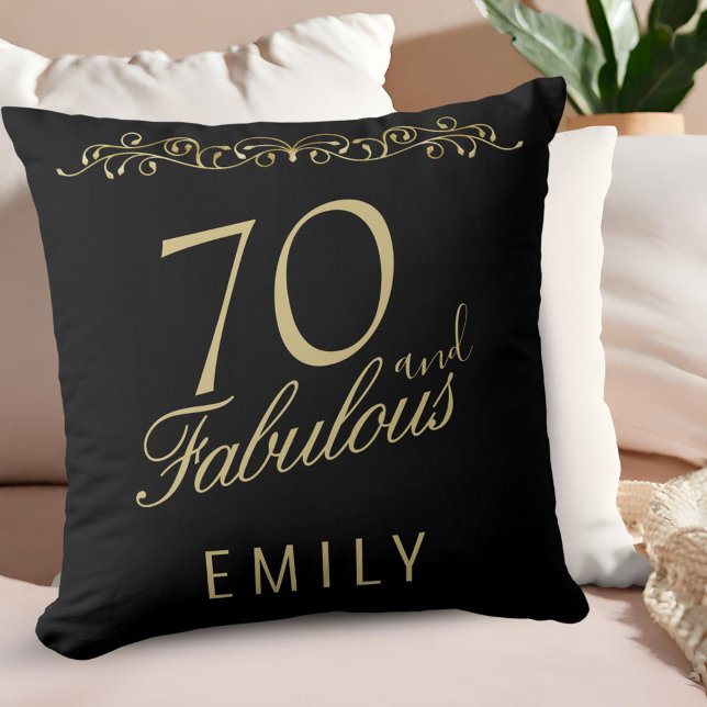 Elegant Black 70 und fabelhafte Ornament Geburtsta Kissen (Von Creator hochgeladen)