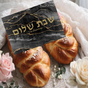 Elegant Black Agate Challah Board Schneidebrett