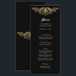 Elegant black and gold Gothic Wedding Menu Menükarte<br><div class="desc">Elegant Gothic Wedding Menu</div>