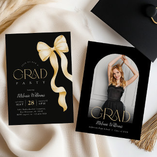 Elegant Black and Gold Graduation Invitation