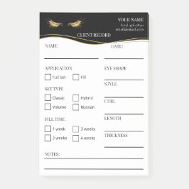 Elegant black and gold Lash Client Post-it® Notes Post-it Klebezettel