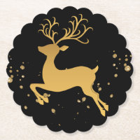 Elegant Black and Gold Rudolph