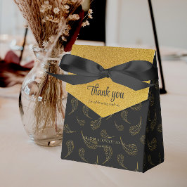 Elegant Black and Shiny Gold Vielen Dank für Ihre  Geschenkschachtel