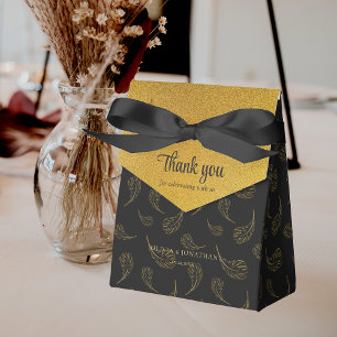 Elegant Black and Shiny Gold Vielen Dank für Ihre  Geschenkschachtel