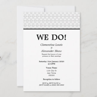 Elegant Black and White Art Deco Style Einladung