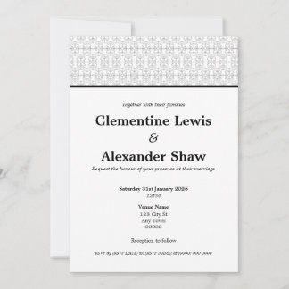 Elegant Black and White Art Deco Style Einladung