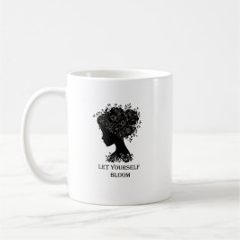 Elegant black-and-white floral silhouette design  kaffeetasse