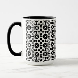 Elegant Black and White Geometric Pattern Tasse