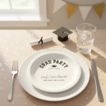 Elegant Black and White Grad Hat Graduation 