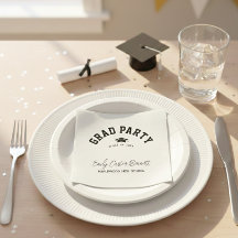 Elegant Black and White Grad Hat Graduation 