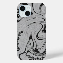 Elegant Black and White Marble Leaf Swirl iPhone 1 Case-Mate iPhone Hülle