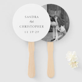 Elegant Black and White Simple Modern Wedding Fächer