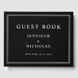 Elegant Black And White Wedding Gästebuch