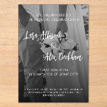 Elegant Black And White Wedding Invitation