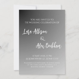 Elegant Black And White Wedding Invitation 2.0 Einladung