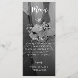 Elegant Black And White Wedding Menu Menükarte