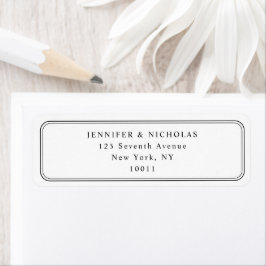 Elegant Black And White Wedding Return Address