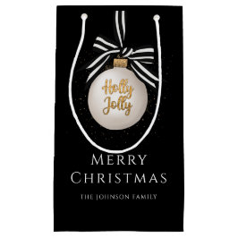 Elegant Black Bauble Frohe Weihnachten Kleine Geschenktüte