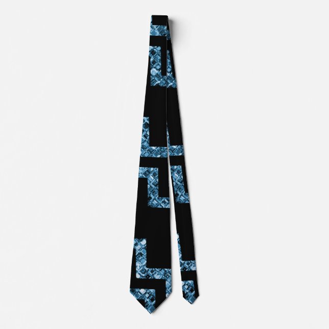 Elegant Black Blue Glitter Krawatte (Vorderseite)