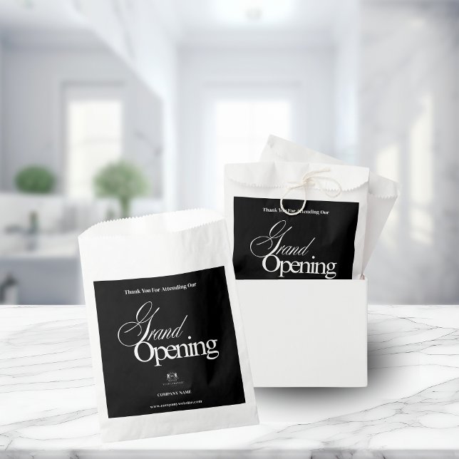 Elegant Black Business Logo Calligraphy Vielen Dan Geschenktütchen (Von Creator hochgeladen)